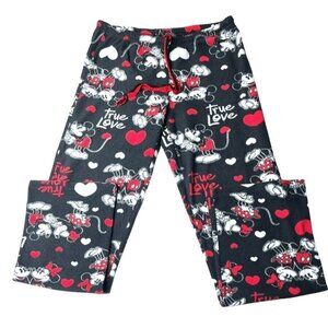 Disney boys girls mickey mouse true love print pajama bottoms‎ flannel